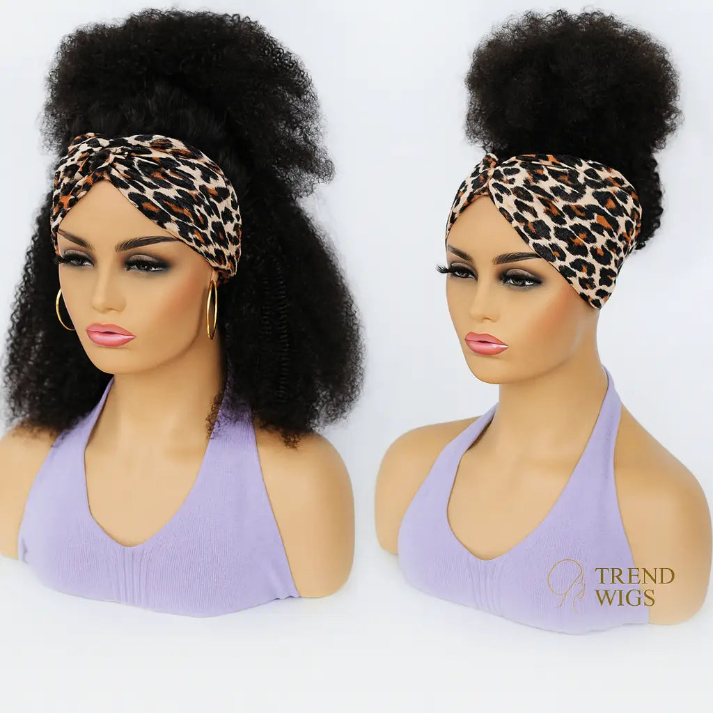 Afro Kinky Curly Headband Wig Raw Hair | Perruque Bandeau Afro Kinky Curly – Cheveux humains brésiliens Remy Trend Wigs