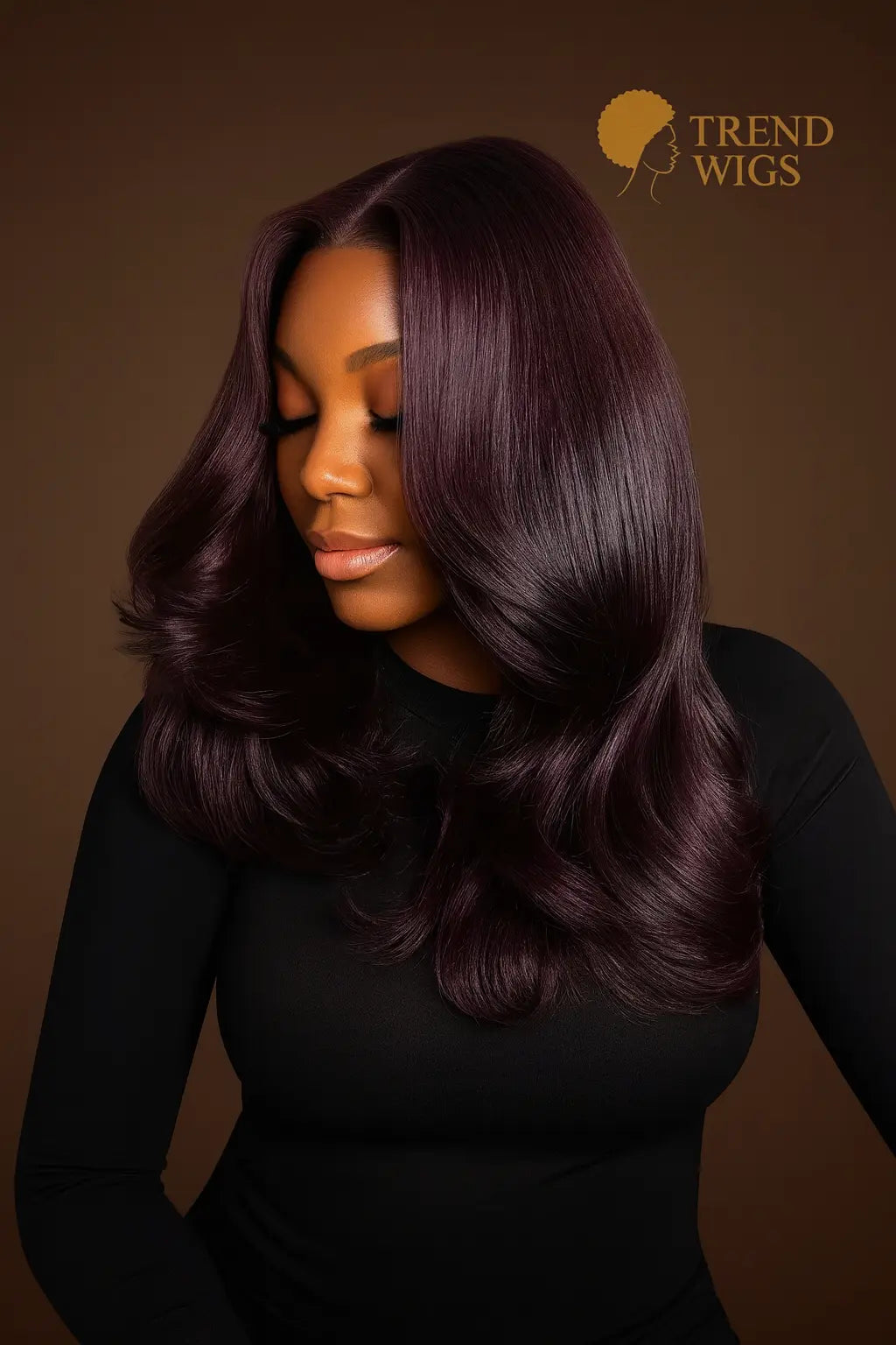 Burgundy Glueless Body Wave Wigs Raw Hair | Perruque Bordeaux Foncée ondulée Lace Front Sans Colle Trend Wigs