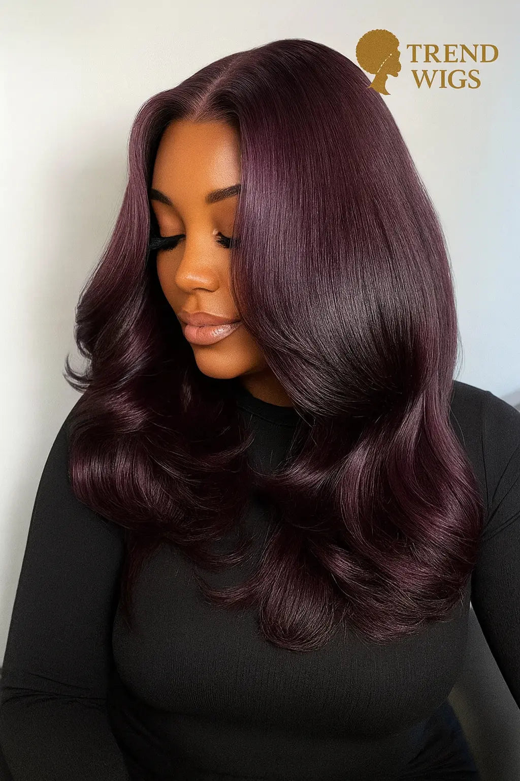 Burgundy Glueless Body Wave Wigs Raw Hair | Perruque Bordeaux Foncée ondulée Lace Front Sans Colle Trend Wigs