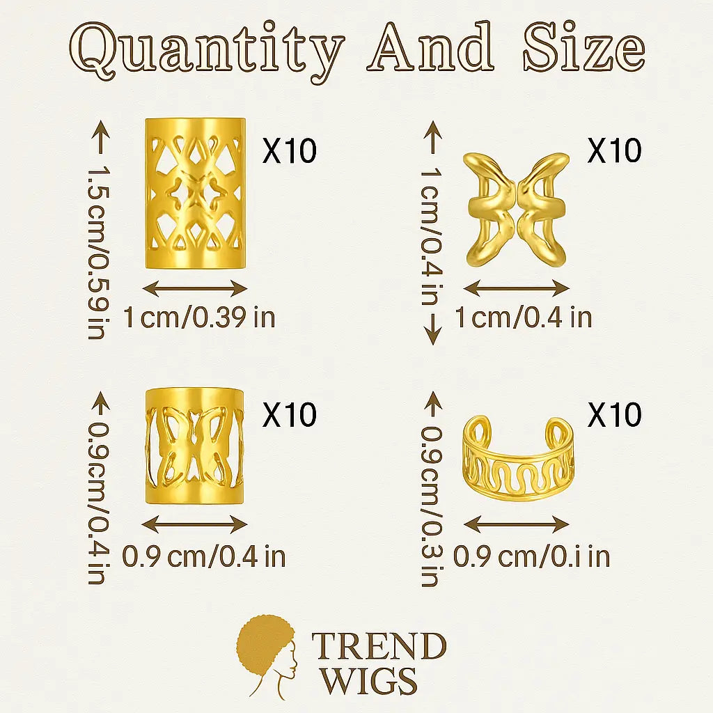 Bijoux de Cheveux (40pcs) – Perles et Anneaux pour cheveux Trend Wigs