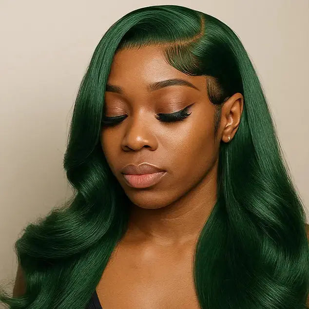 Green Body wave Wig Raw Hair Transparente Lace | Perruque Body Wave Verte Lace Transparente Trend Wigs