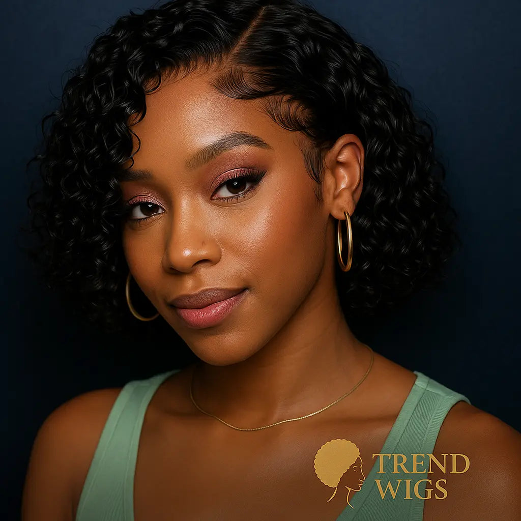 Perruque Pixie Curls 13x4 Lace Front transparente Cheveux Humains 100% Trend Wigs