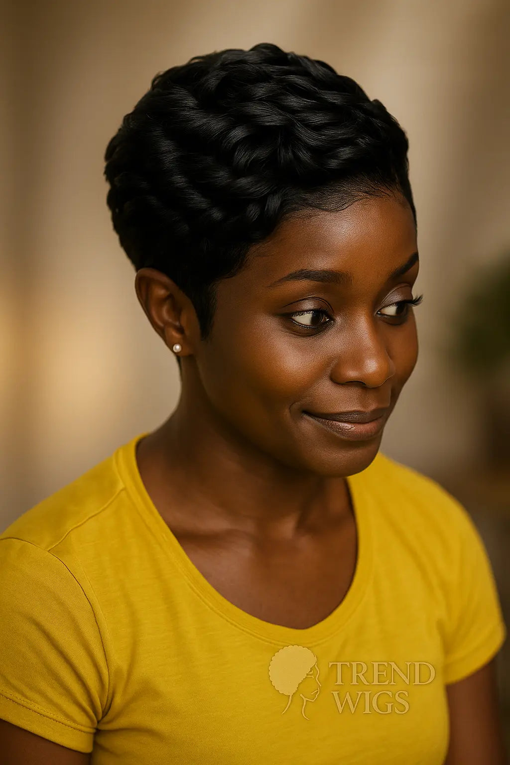 Perruque Pixie Ondulée – Lace Front HD Transparente en Cheveux Humains Trend Wigs