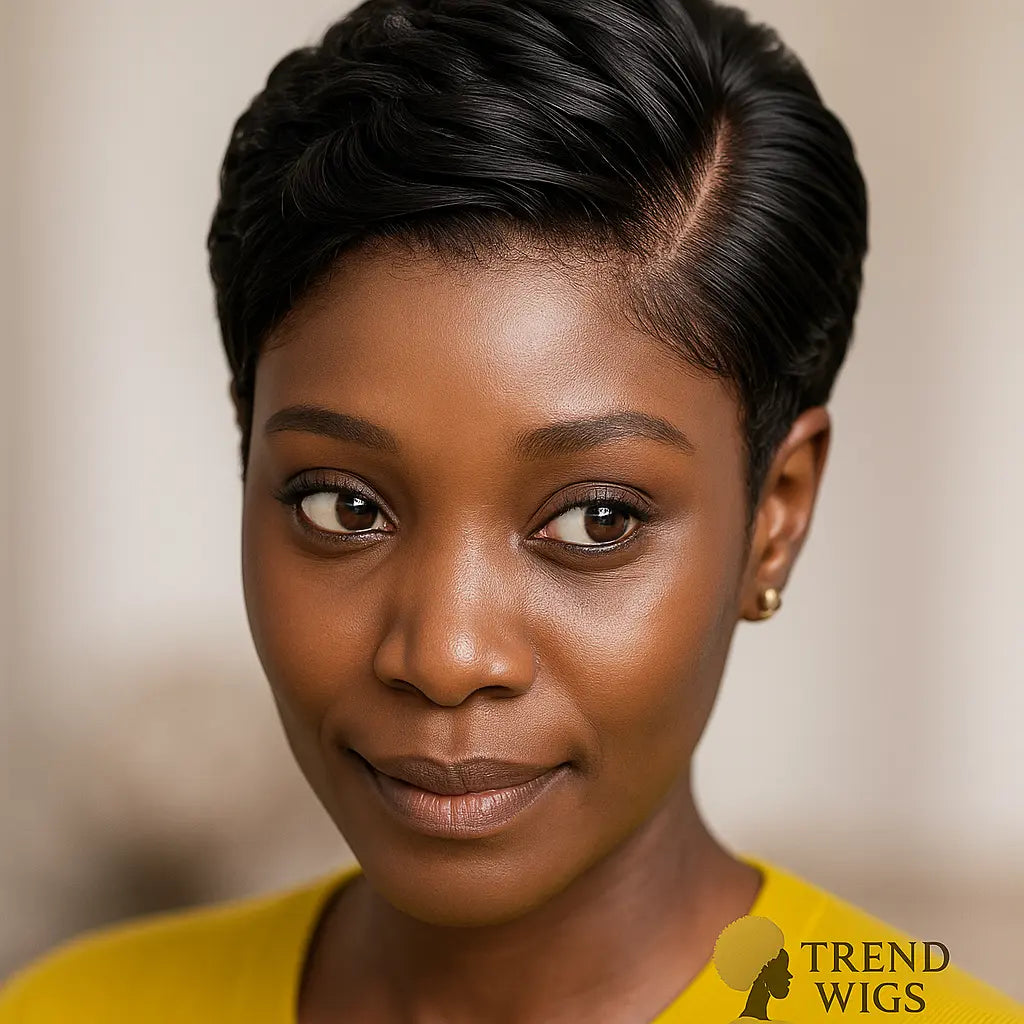 Perruque Pixie Ondulée – Lace Front HD Transparente en Cheveux Humains Trend Wigs