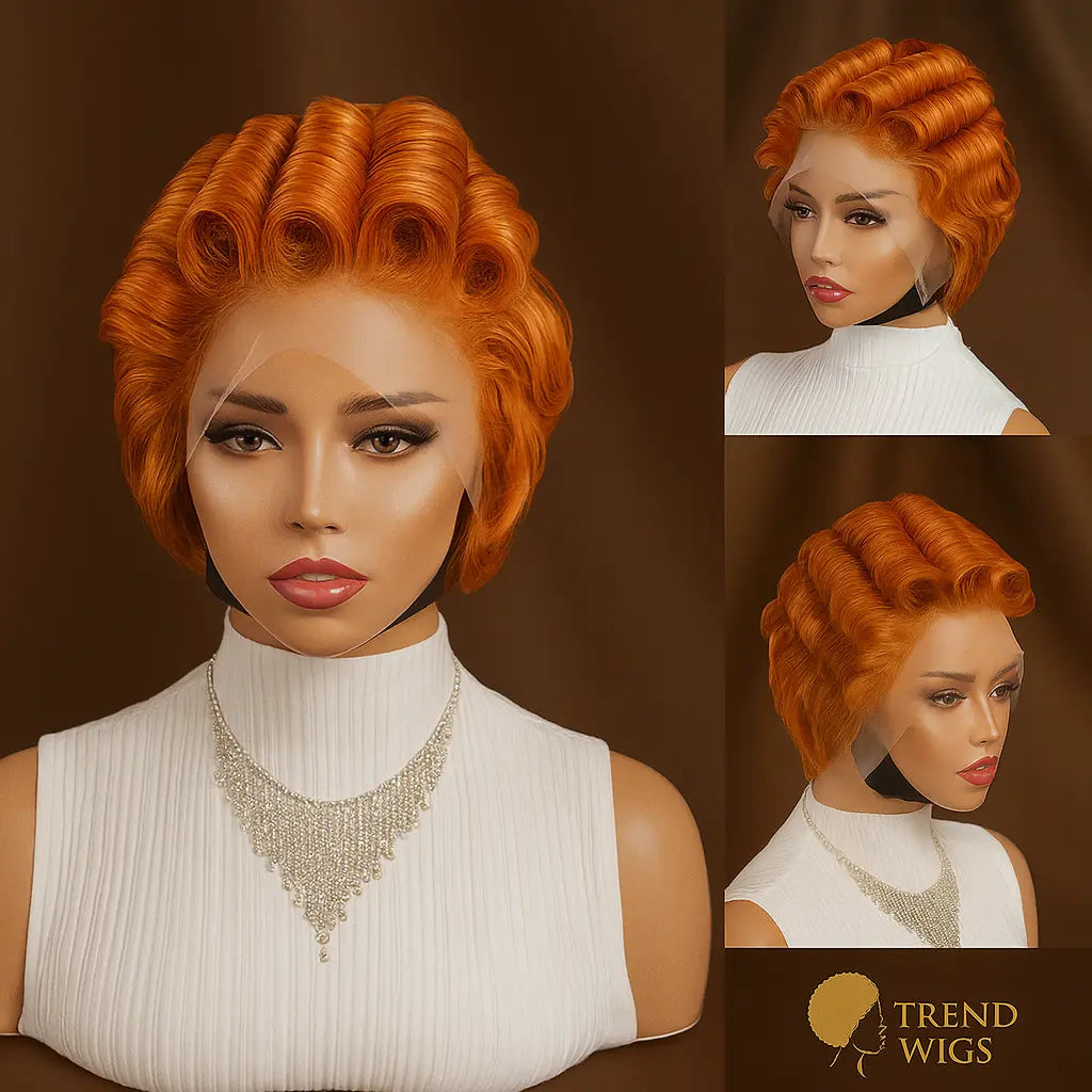 Perruque Pixie Ondulée – Lace Front HD Transparente en Cheveux Humains Trend Wigs
