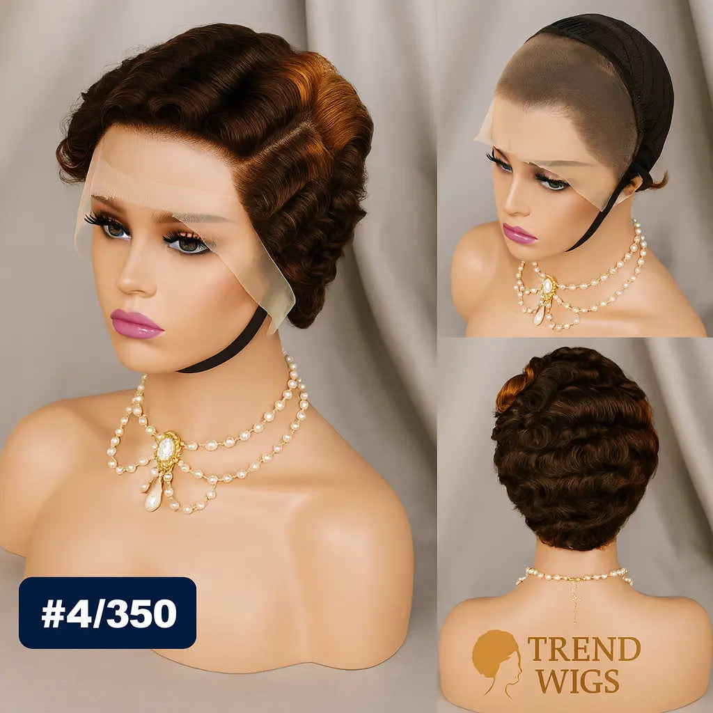 Perruque Pixie Ondulée – Lace Front HD Transparente en Cheveux Humains Trend Wigs
