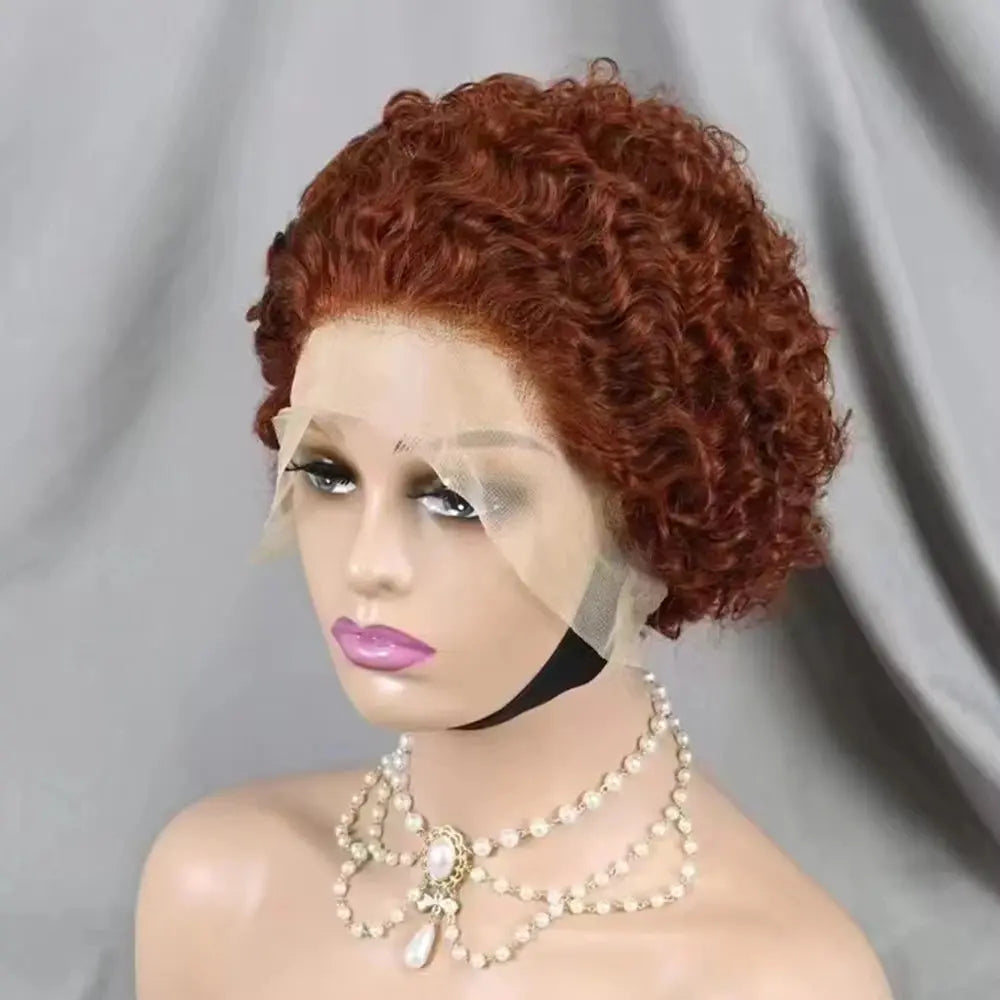 Pixie Curls 100% Human Hair 13x4 Lace Frontal Wigs Pixie Cut Short Bob Human Hair Wig Transparent Lace Front Human Hair Wig Trend Wigs