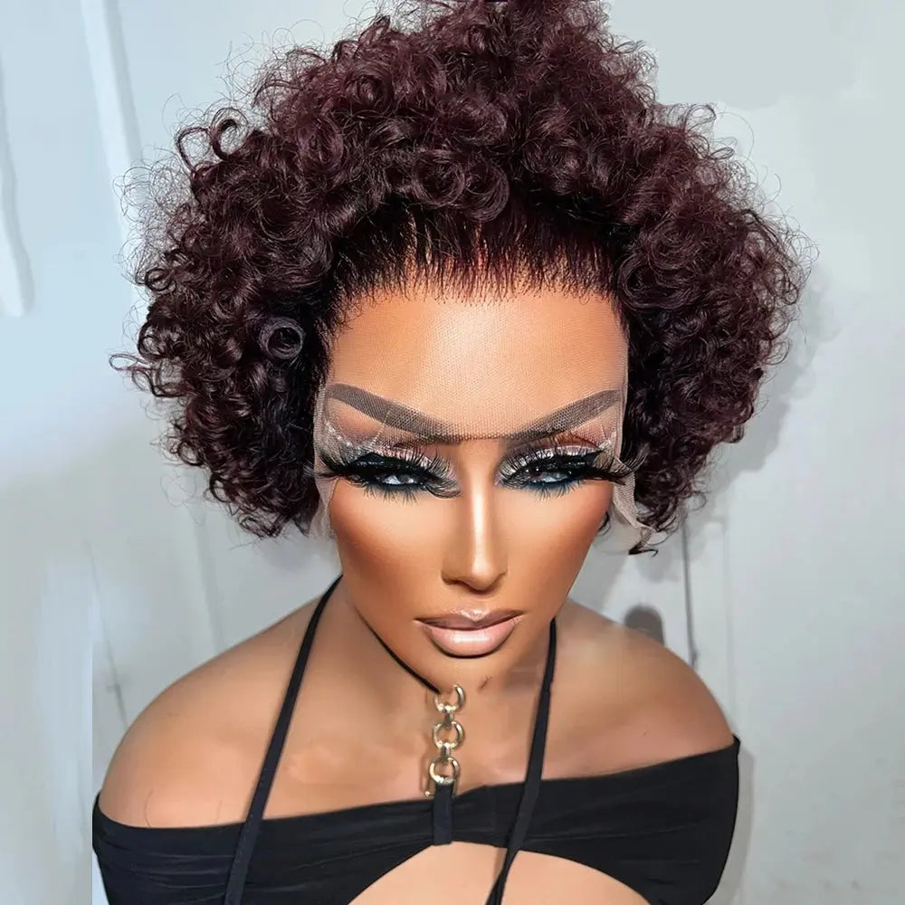 Pixie Curls 100% Human Hair 13x4 Lace Frontal Wigs Pixie Cut Short Bob Human Hair Wig Transparent Lace Front Human Hair Wig Trend Wigs