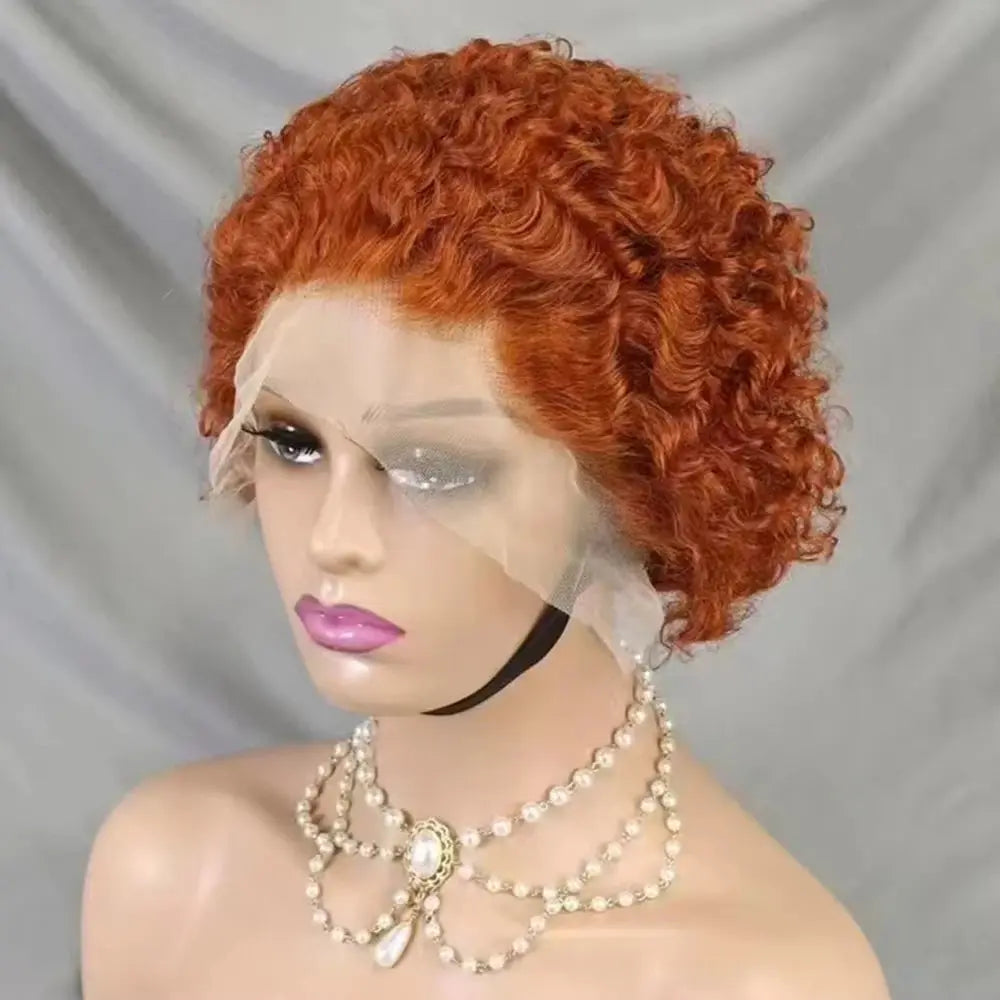 Pixie Curls 100% Human Hair 13x4 Lace Frontal Wigs Pixie Cut Short Bob Human Hair Wig Transparent Lace Front Human Hair Wig Trend Wigs