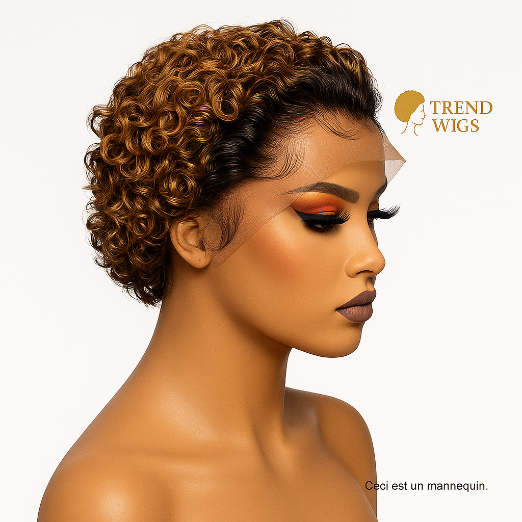 Pixie Wig Transparent Lace Front Human Remy Hair | Perruque Pixie Lace Front transparente Cheveux Humains 100% Trend Wigs
