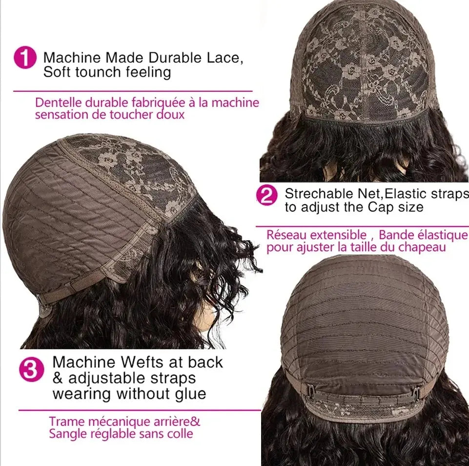 Short Pixie Afro Kinky Curly Wig  Natural Brown Bob Wig with Bangs Brazilian Remy Human Hair Wigs Jerry Curly For Women Trend Wigs