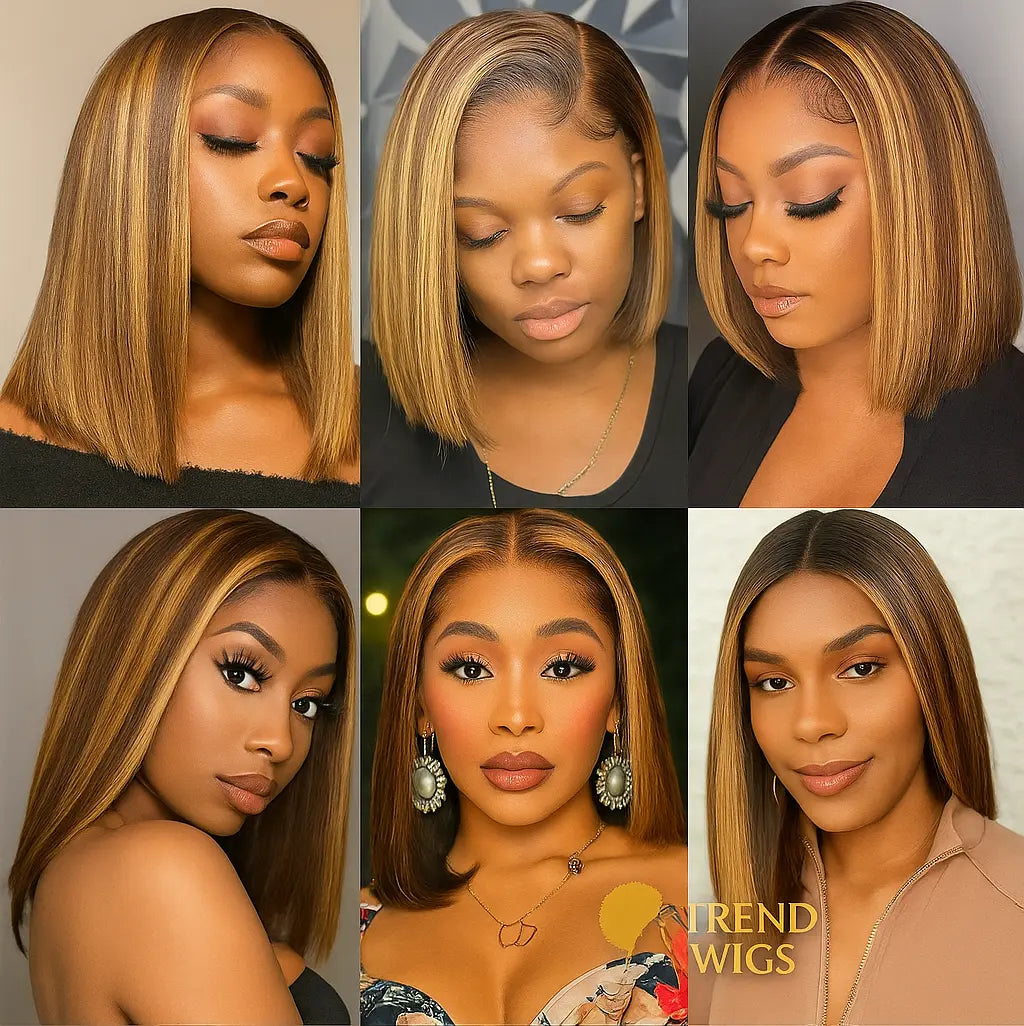 Wig Raw Hair Bob Lace Front 13x4 HD Transparente – 100% Cheveux Humains Brésiliens TrendWigs