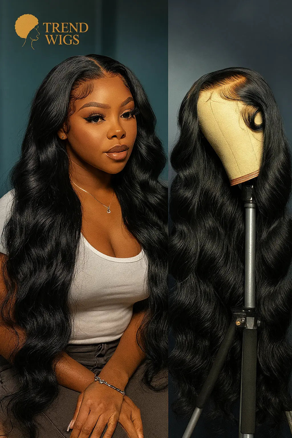 Wig Raw Hair Body Wave 100% Cheveux Humains brésiliens – Lace Front transparente (HD) TrendWigs
