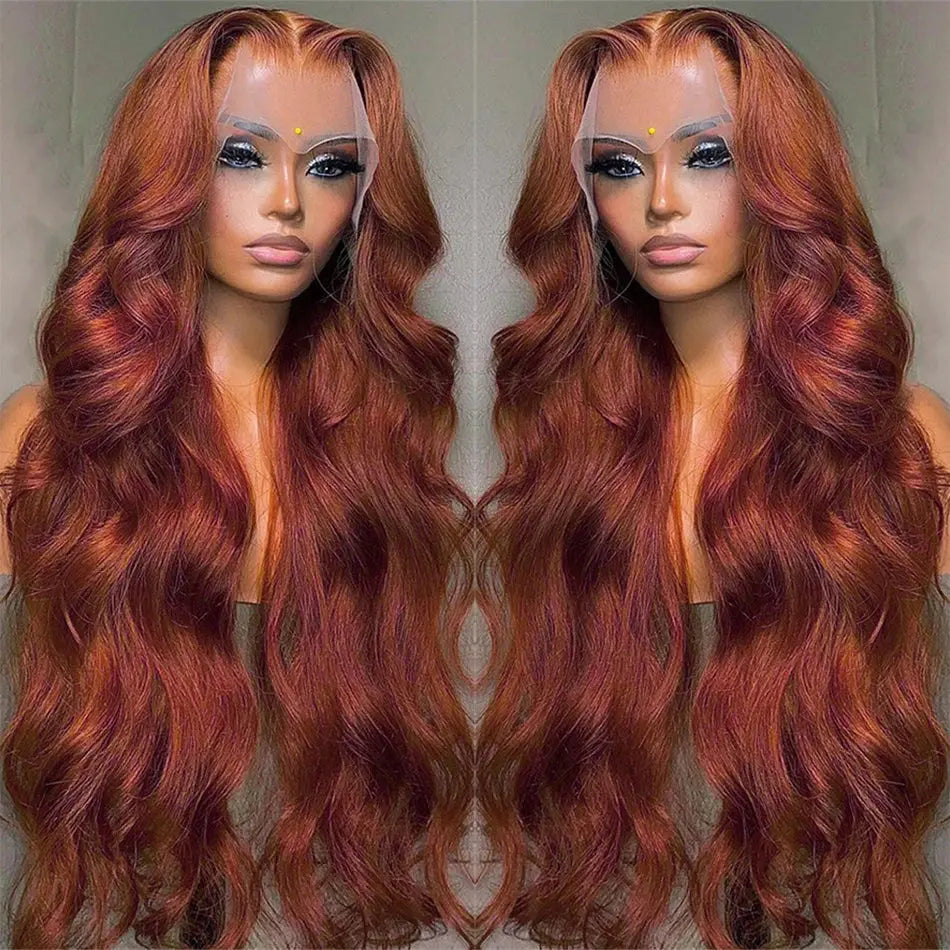Wig Raw Hair Body Wave Brun Reddish Longue 100% Cheveux Humains Brésiliens Remy – Lace Front Transparente Glueless TrendWigs