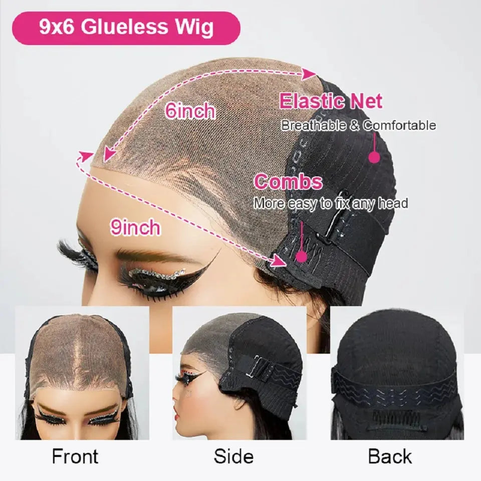 250 Density Dark Burgundy 9x6 Glueless Wigs Human Hair Ready To Wear Brazilian Colored Layer Cut Body Wave Wig Pre Cut Lace Trend Wigs