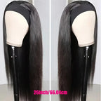 250% Density Straight Headband Wig Human Hair Wigs Brazilian Full Machine Made 100% Human Hair Wigs For Women Scarf Wig Trend Wigs