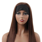 #4 Chocolate Brown Straight Headband Human Hair Wigs Fro Black Women Full Machine Made Scarf Brown Wig Peruvian Hair 180% Trend Wigs