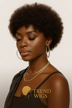 Afro Curly Pixie Wig Raw Hair | Perruque Afro Pixie bouclée – Cheveux humains brésiliens courts frange naturelle Trend Wigs