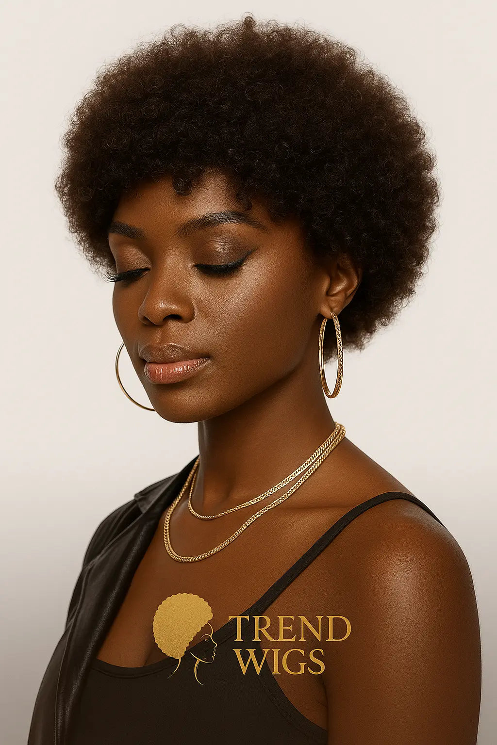Afro Curly Pixie Wig Raw Hair | Perruque Afro Pixie bouclée – Cheveux humains brésiliens courts frange naturelle Trend Wigs