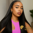 Black Headband Wig Raw Hair | Perruque bandeau lisse noire – cheveux humains brésiliens Trend Wigs
