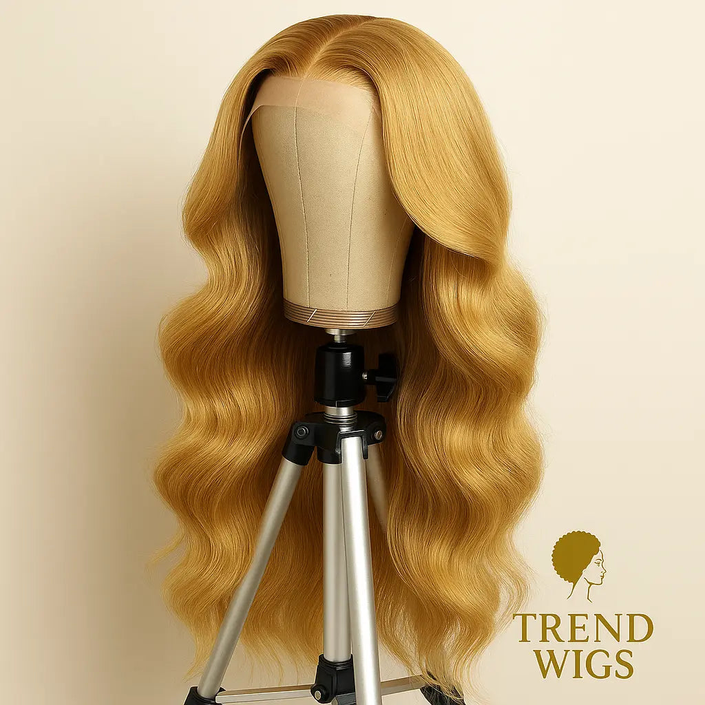 Body Wave Honey Blonde Lace Front Transparent Raw Hair | Perruque Body Wave Blond Miel Trend Wigs