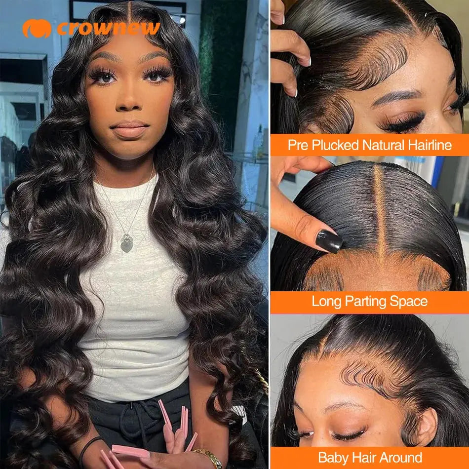 Body Wave Human Hair Wigs 13x6 HD Lace Frontal Wig 13X4 Lace Front Human Hair Wig 200% Pre Plucked Body Wave Wigs Human Hair 34" Trend Wigs