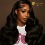 Body Wave Pre-Plucked Wig Raw Hair | Perruque noire ondulée cheveux naturels Trend Wigs