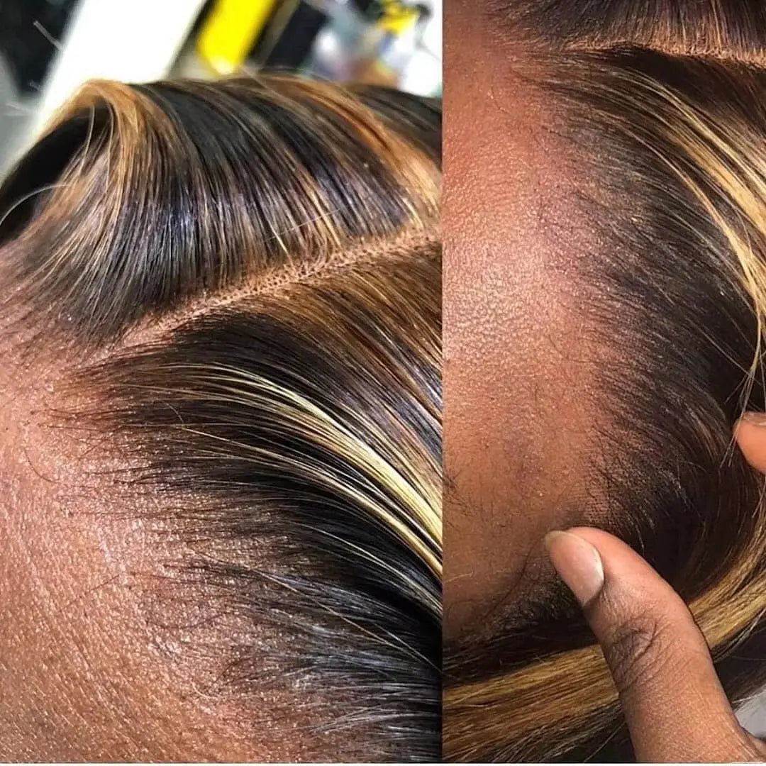 Brown Colored Pixie Cut Short Highlight Lace Human Hair Wigs For Women Ombre Short Brazilian Human Hair Wig Straight Pre Plucked Trend Wigs