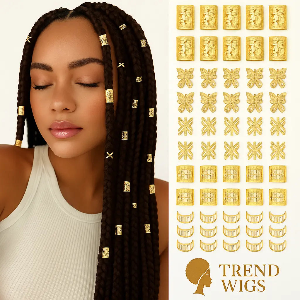 Bijoux de Cheveux (40pcs) – Perles et Anneaux pour cheveux Trend Wigs