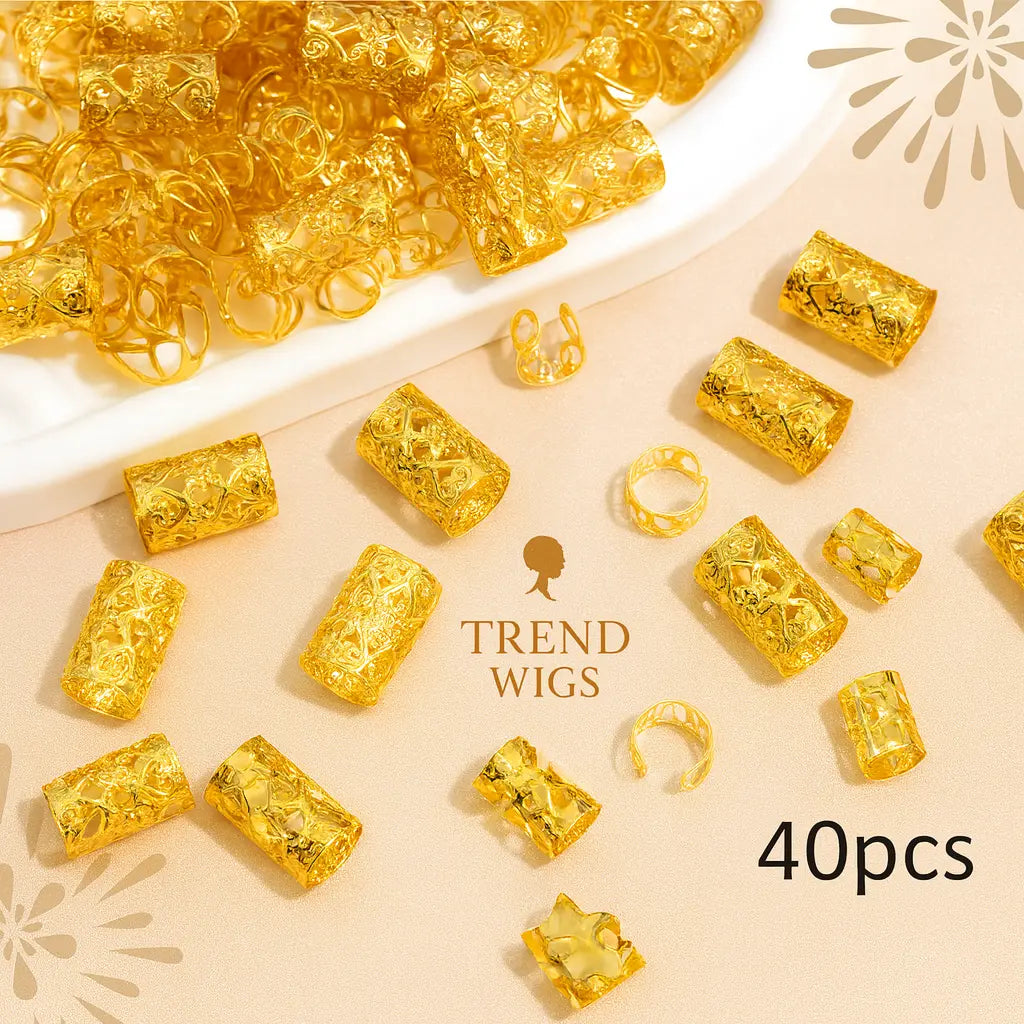Bijoux de Cheveux (40pcs) – Perles et Anneaux pour cheveux Trend Wigs