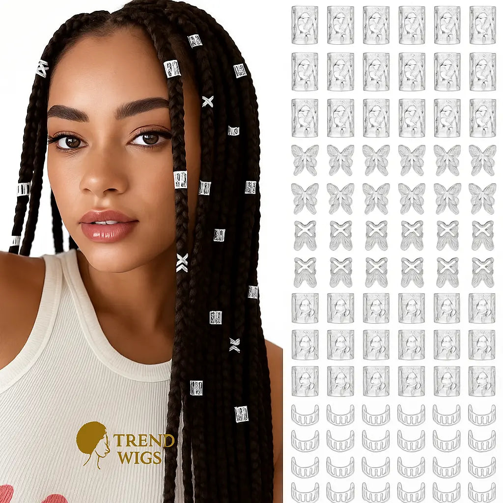 Bijoux de Cheveux (40pcs) – Perles et Anneaux pour cheveux Trend Wigs