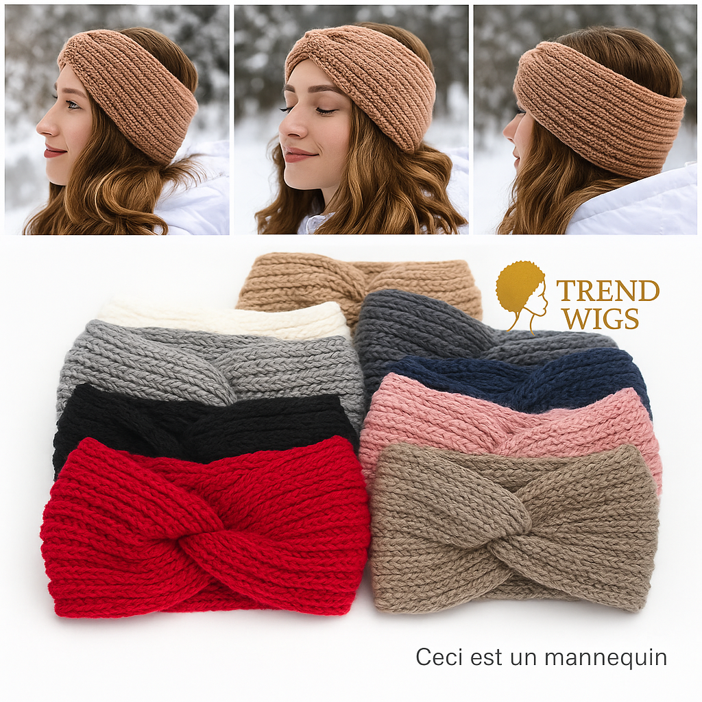 HeadBand | Bandeau Tressé femme, Tricot Doux Trend Wigs