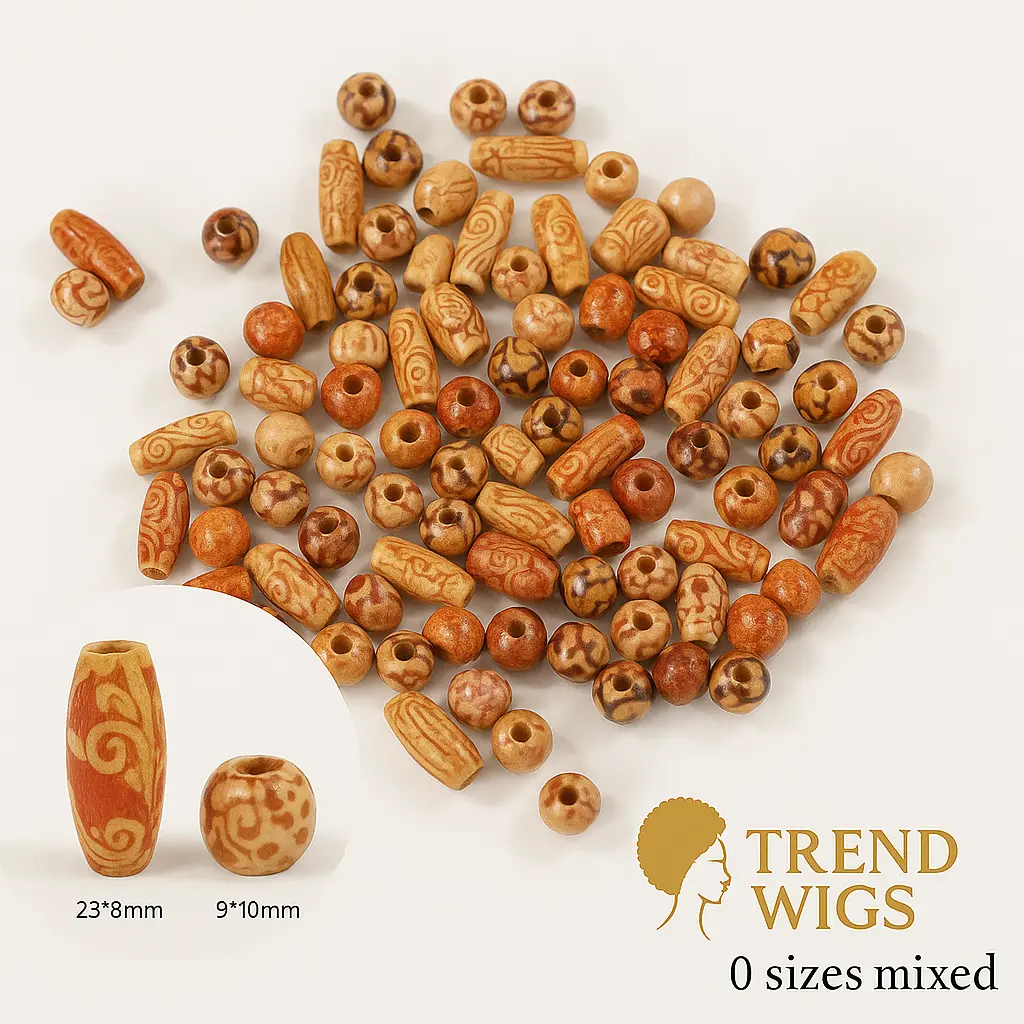 Perles en Bois Colorées – Accessoires Tresses & Dreadlocks (x100) Trend Wigs