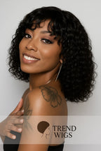 Perruque Pixie Bob Bouclée Jerry Curl avec Frange Trend Wigs