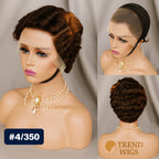 Perruque Pixie Ondulée – Lace Front HD Transparente en Cheveux Humains Trend Wigs