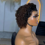 Pixie Curls 100% Human Hair 13x4 Lace Frontal Wigs Pixie Cut Short Bob Human Hair Wig Transparent Lace Front Human Hair Wig Trend Wigs