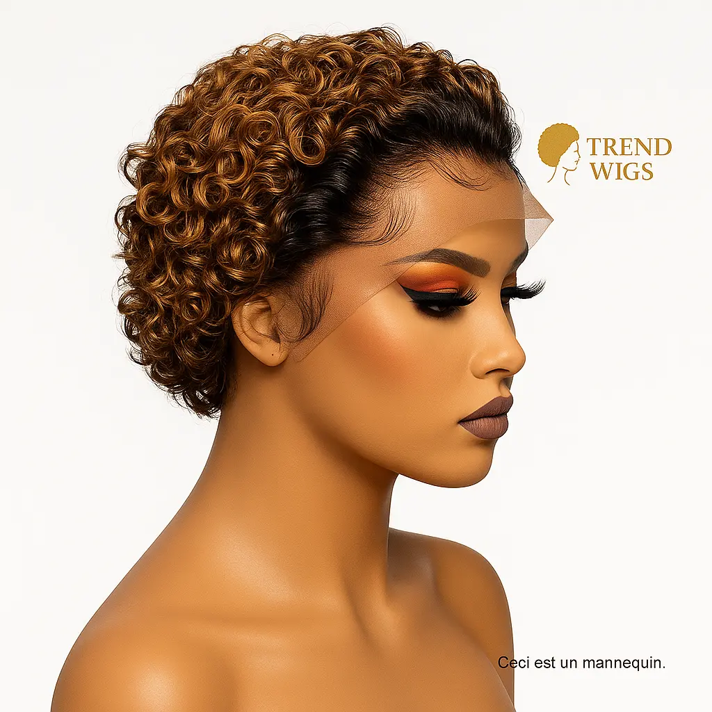 Pixie Wig Transparent Lace Front Human Remy Hair | Perruque Pixie Lace Front transparente Cheveux Humains 100% Trend Wigs