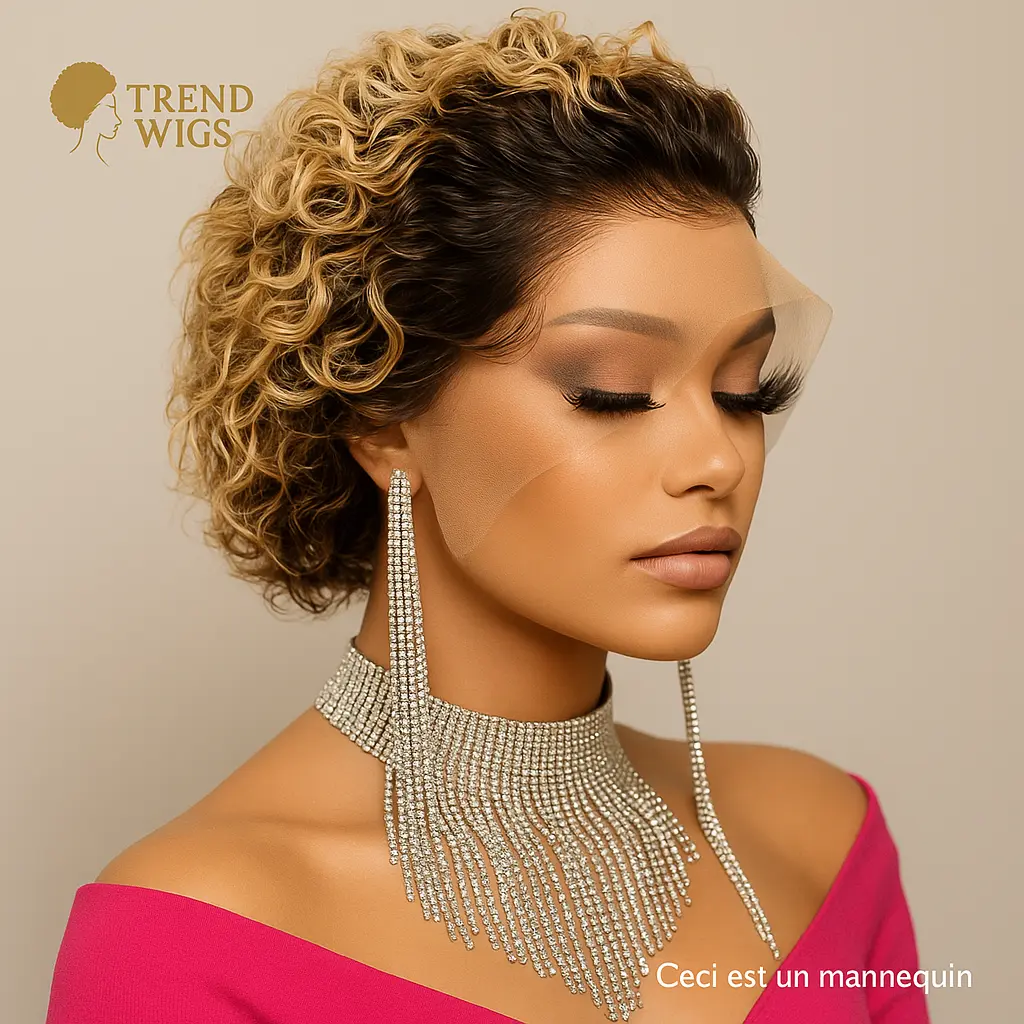 Pixie Wig Transparent Lace Front Human Remy Hair | Perruque Pixie Lace Front transparente Cheveux Humains 100% Trend Wigs