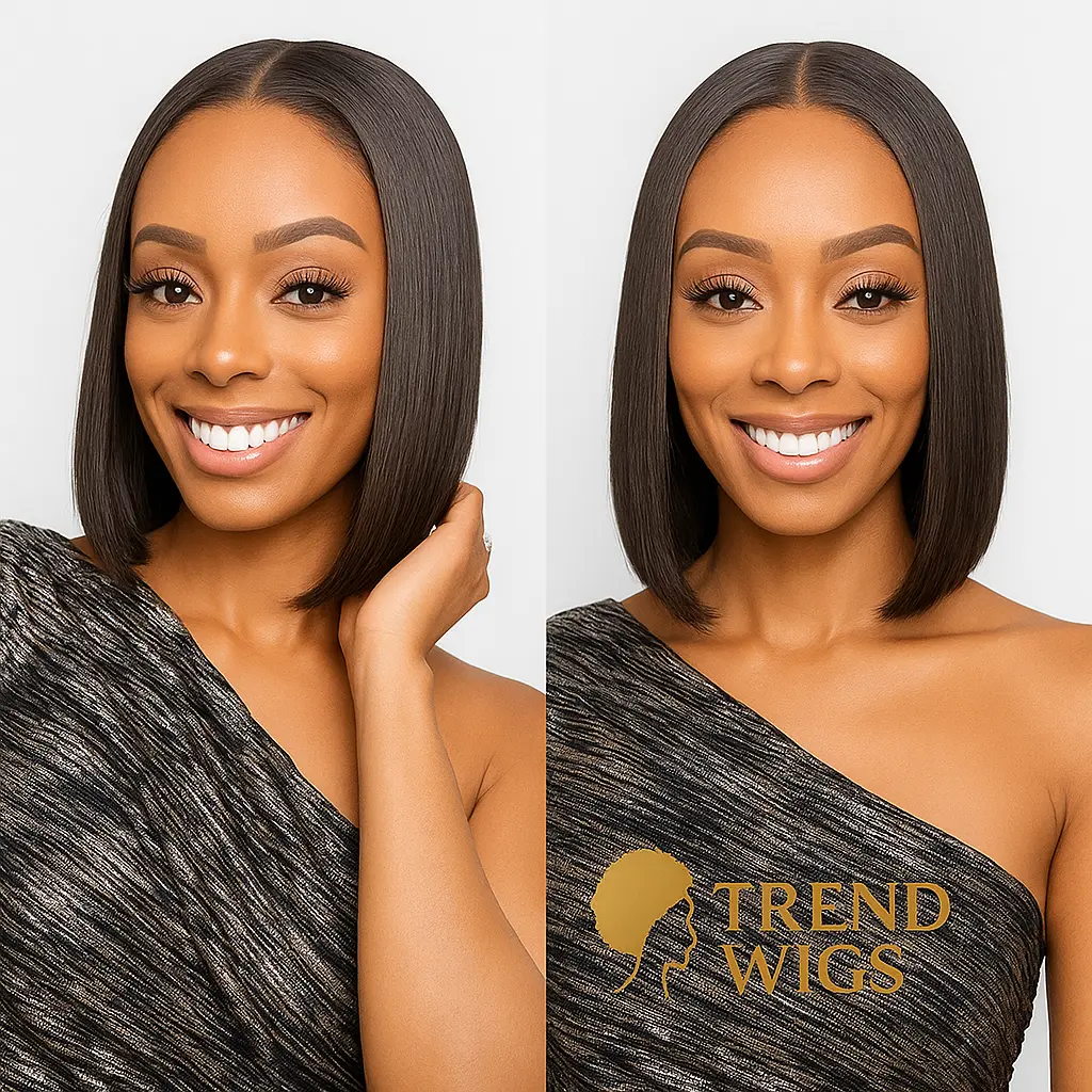 Short Straight Bob Wig Transparent Lace | Perruque Courte Lisse Cheveux Naturels Trend Wigs