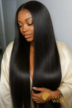 Straight HD Lace Wig Raw Hair Glueless | Perruque Lisse Sans Colle Lace Transparente Trend Wigs
