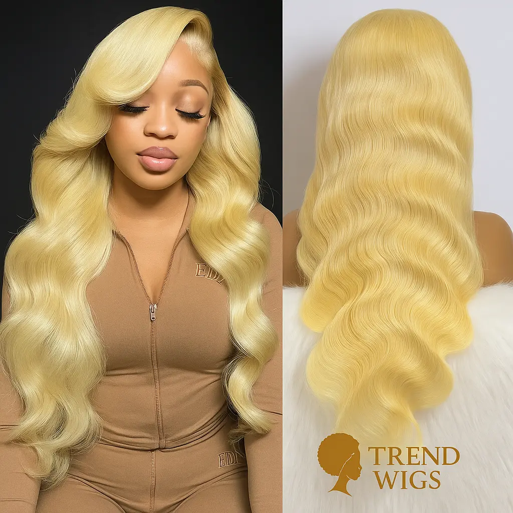 Straight and Body Wave Wig | Perruque Blonde lisse et ondulée lace transparente Trend Wigs