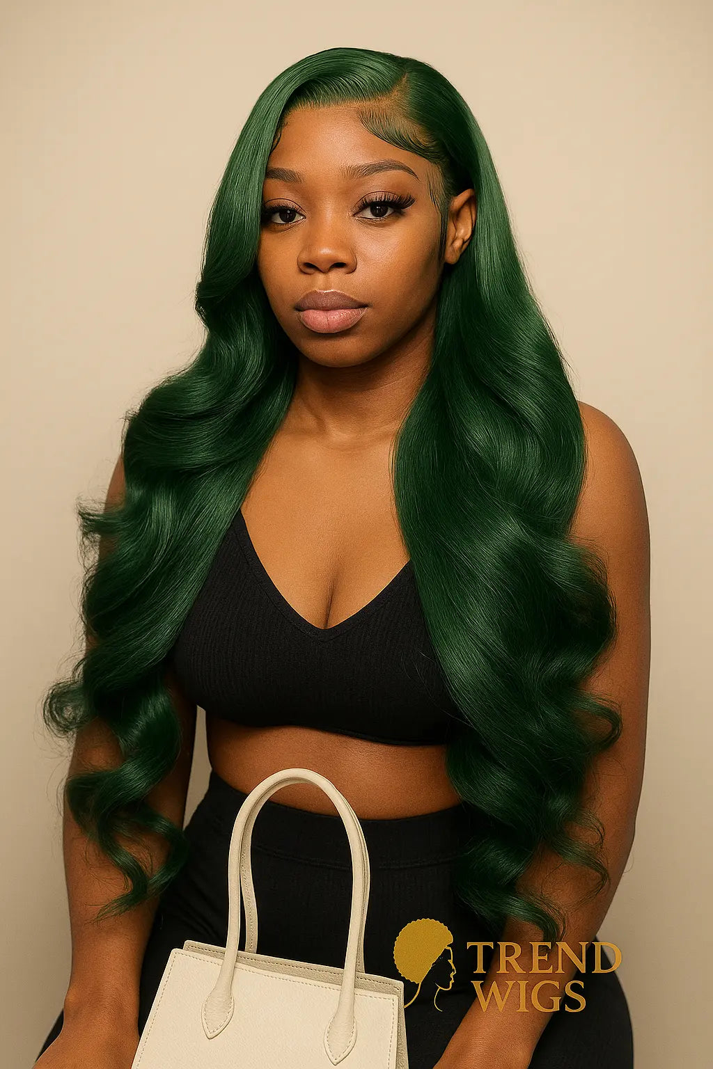 Ubest 13X6 Transparent Lace Front Wigs Body Wave 100％ Human Hair Dark Green Colored 5X5 Lace Closure Wig Pre Plucked For Women Trend Wigs