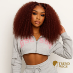 Wig Kinky Curly Reddish Brown | Perruque Bouclée Rouge Brun Cheveux naturelles Trend Wigs