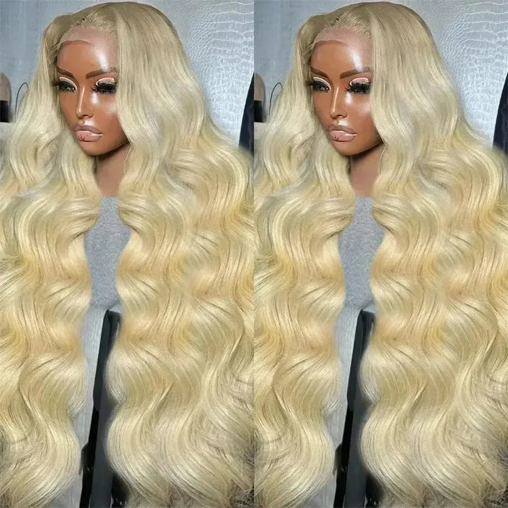 Wig Raw Hair Blond Platine 100% Cheveux Humains – Perruque, Lace Front, Ondulée ou Lisse, Haute Densité 180% TrendWigs