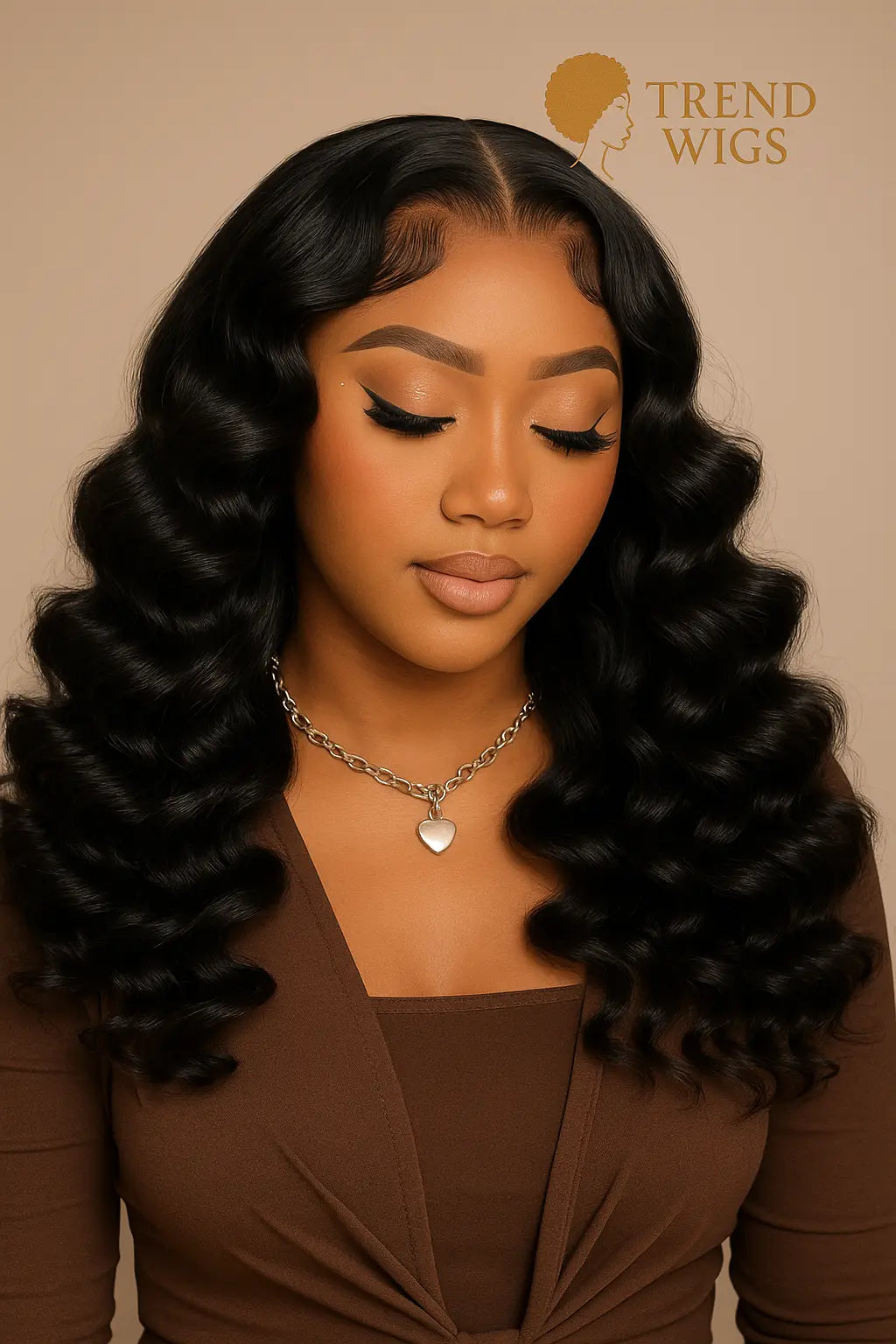 Wig Raw Hair Bob Courte Ondulée – Perruque 100% Cheveux Humains Brésiliens, Lace Front HD, Noir Naturel TrendWigs