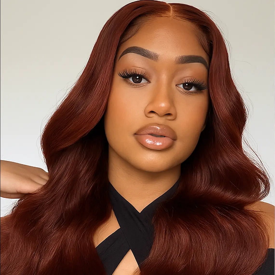 Wig Raw Hair Body Wave Brun Reddish Longue 100% Cheveux Humains Brésiliens Remy – Lace Front Transparente Glueless TrendWigs
