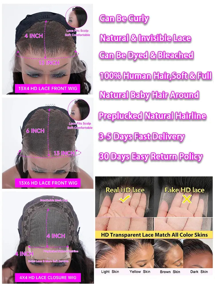 Wig Raw Hair Body Wave Brun Reddish Longue 100% Cheveux Humains Brésiliens Remy – Lace Front Transparente Glueless TrendWigs
