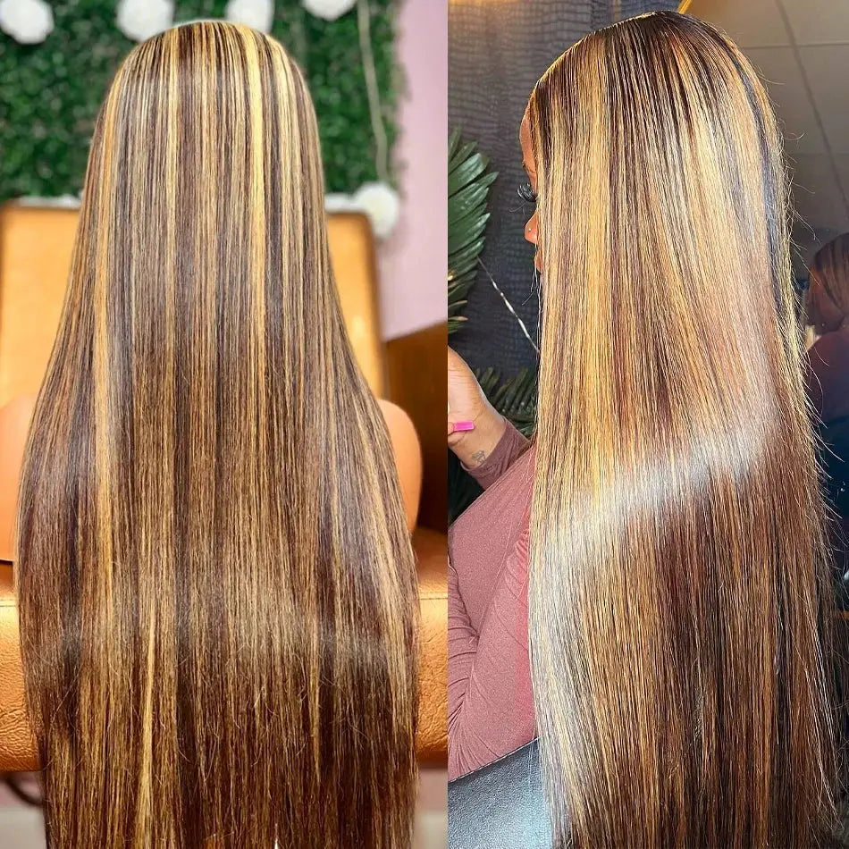 Wig Raw Hair Lisse Blond Mèches Highlight – Perruque HD Lace Front 13x4/13x6, 100% Cheveux Humains Brésiliens TrendWigs