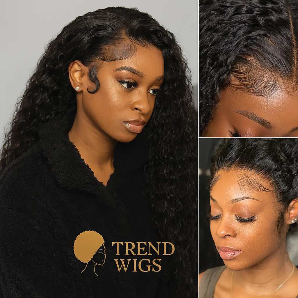 Wig Raw Hair water wave 100% Cheveux Humains brésiliens Lace Front transparente (HD) – Longue Perruque Bouclée Brésilienne TrendWigs